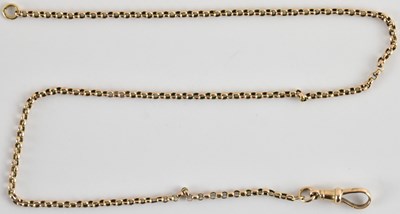 Lot 1278 - A 9ct gold belcher link necklace, with swivel...