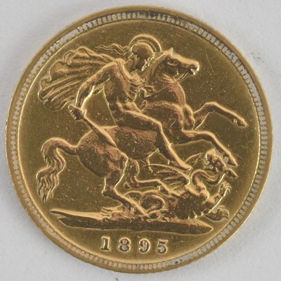 Lot 1394 - A Victoria half sovereign, 1895, old head.