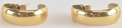 Lot 1314 - A pair of 9ct gold hoop earrings, diameter...