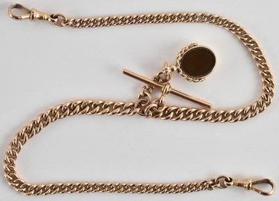 Lot 1440 - A 19th century 9ct rose gold watch chain, with...