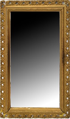 Lot 102 - A gold painted rectangular wall mirror, with...