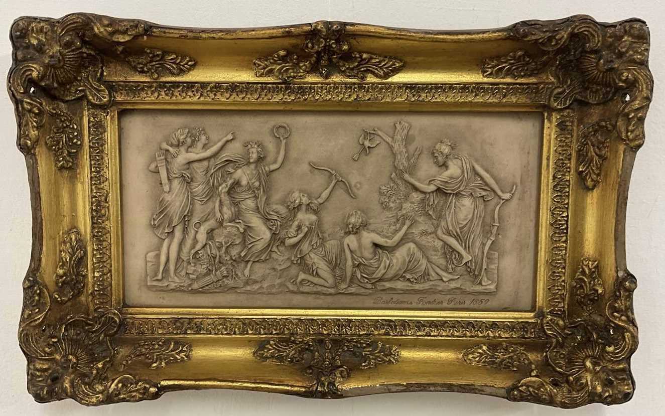 Lot 47 - A modern relief moulded wall plaque, in gilt...
