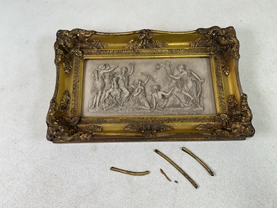 Lot 47 - A modern relief moulded wall plaque, in gilt...