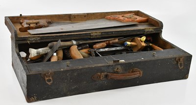 Lot 1318 - A vintage black painted cabinet maker's tool...
