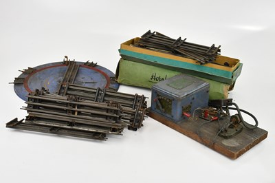 Lot 2152 - HORNBY; a collection of O gauge track and a...