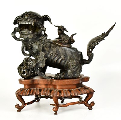 Lot A Chinese bronze incense burner in the form of...