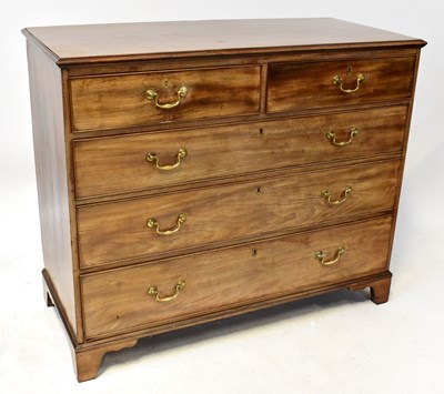 Lot 49 - A George III mahogany chest of two-over-three...