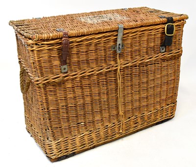 Lot 59 - A vintage wicker props basket on...