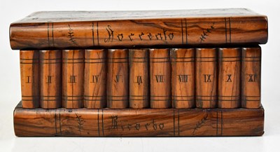 Lot 694 - An inlaid olive wood jewellery box in the form...