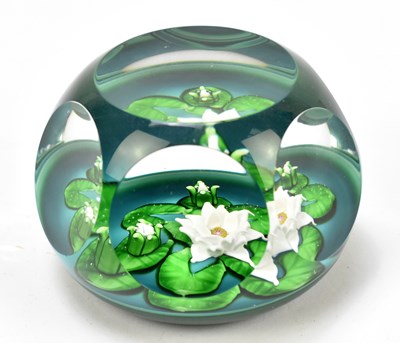 Lot 600 - ST LOUIS; a modern faceted glass paperweight