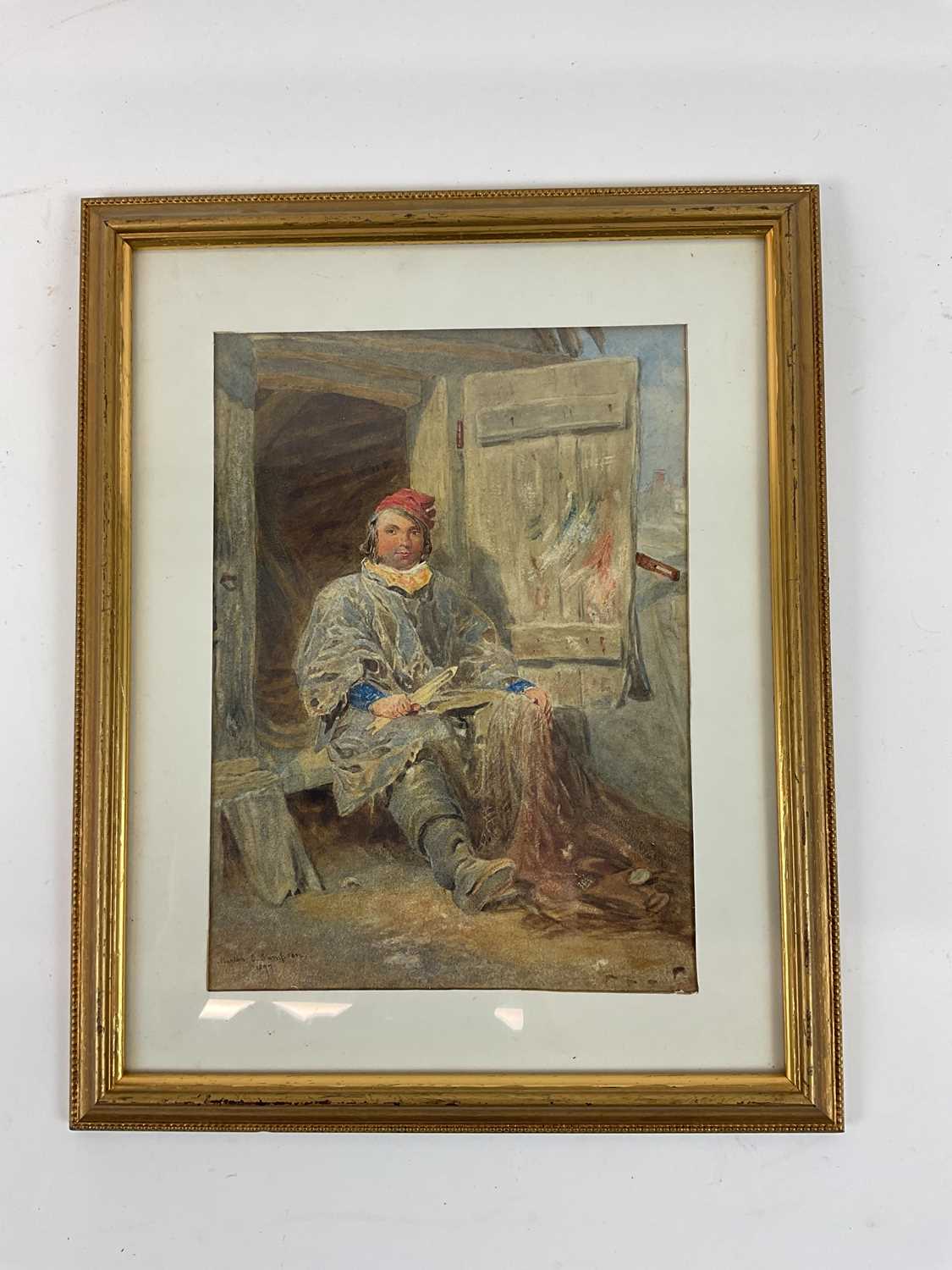 Lot 176 - MARIAN S SAMPSON; watercolour, seated figure...