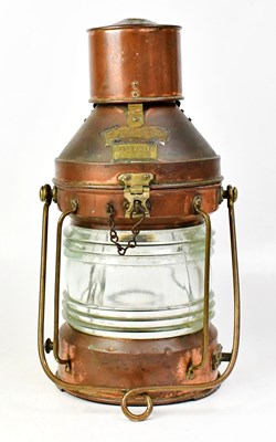 Lot 798 - A copper meteorite anchor ship's lamp, with...