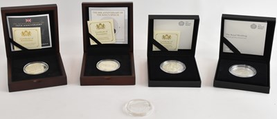 Lot 1410 - ROYAL MINT; five commemorative silver coins...