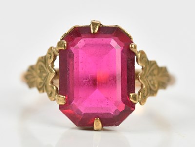 Lot 479 - A Victorian yellow metal dress ring, stamped...