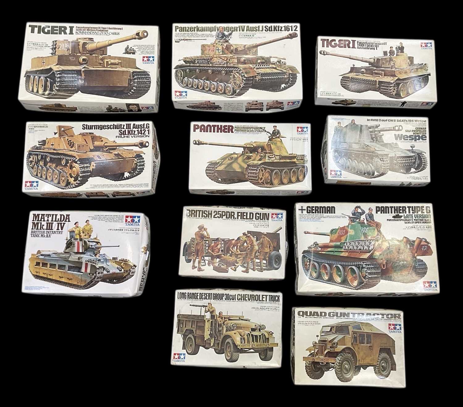 Lot 508 - TAMIYA; eleven boxed 1:35 scale model tanks...