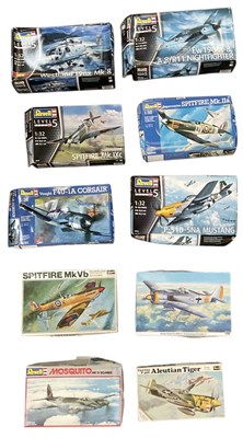 Lot 514 - REVELL; seven 1:32 scale plane model kits...