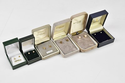 Lot 188 - Five pairs of decorative ear studs including...