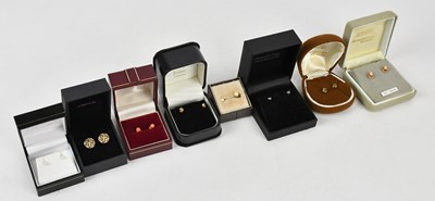 Lot 182 - Seven pair of decorative earrings including a...