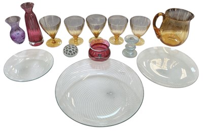 Lot 639 - DARTINGTON CRYSTAL; a cranberry crystal glass...