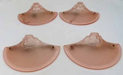 Lot 98 - A set of four 1930s Art Deco pink frosted...
