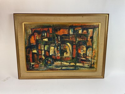 Lot 164 - BUTSCHOWITZ; a large abstract oil on canvas,...