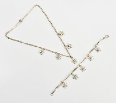 Lot 142 - A sterling silver and mother of pearl necklace,...