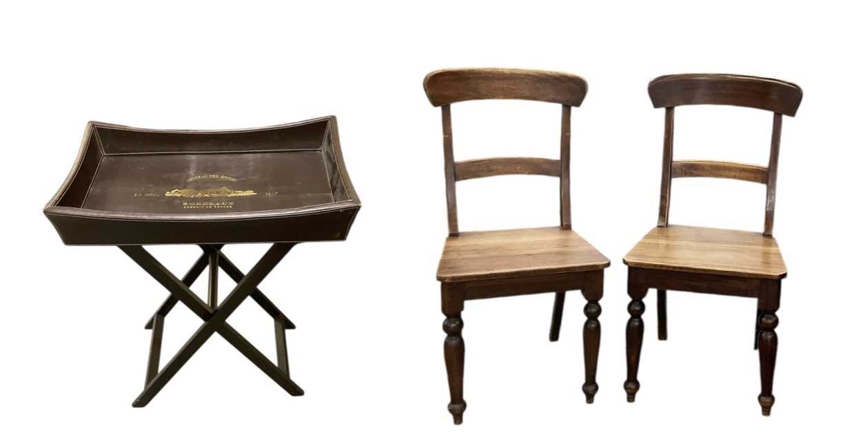 Lot 53 - CRATE & BARREL; a pair of stained pine bar...