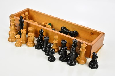 Lot 1507 - A full set of wooden chess pieces, height of...