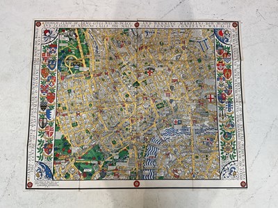 Lot 2165 - A 1930s map of London, 101 x 126cm, unframed.