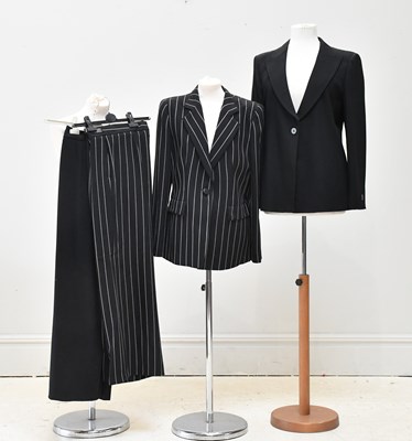 Lot 723 - ARMANI COLLEZIONI; a lady's black and white...
