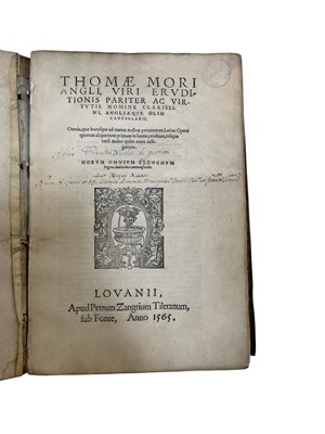Lot 395 - THOMAS MORE; Thomae Mori Angli, Viri...