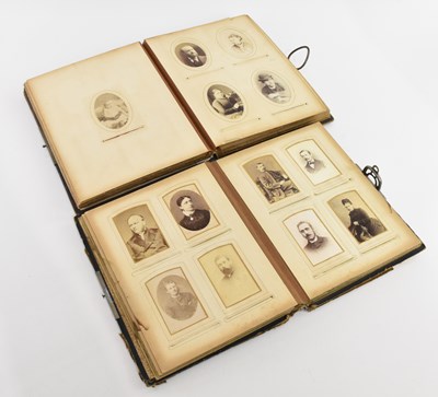 Lot 1649 - Two photograph albums containing Victorian...