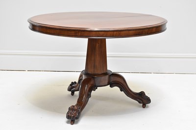 Lot 1181 - A Victorian rosewood circular tilt-top...