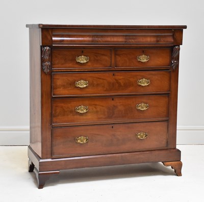Lot 1208 - A victorian mahogany chest of two short, over...