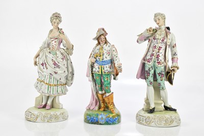 Lot 2512 - A pair of Continental figures, woman and...