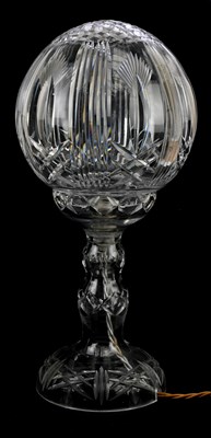 Lot 1687 - A cut glass table lamp, height 46cm.