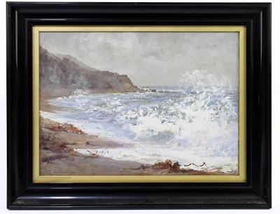 Lot 382 - C OVLES; oil on board, beach scene, signed and...