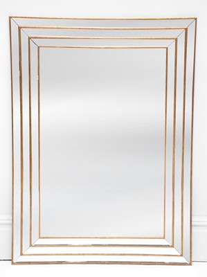 Lot 1052 - A wall hanging rectangular mirror, height...