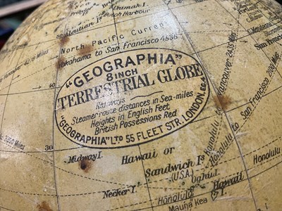 Lot 40 - A Geographia 8inch Telescope Globe, height 37cm.