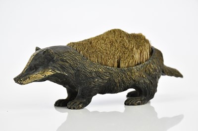 Lot 1615 - A cold painted bronze ink wipe in the form of...