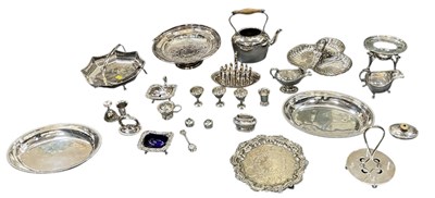 Lot 1070 - A quantity of silver plate including a small...