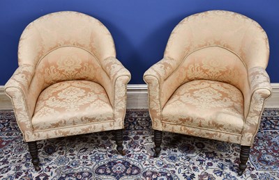 Lot 2862 - A pair of early 20th century tub chairs, with...