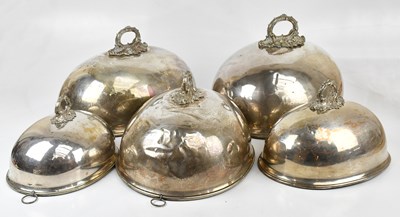 Lot 2002 - A set of five electroplated graduated meat...