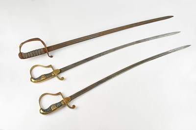 Lot 1334 - A pair of German sabres, both with shagreen...