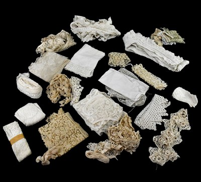 Lot 1635 - A quantity of handmade lace collars, with...
