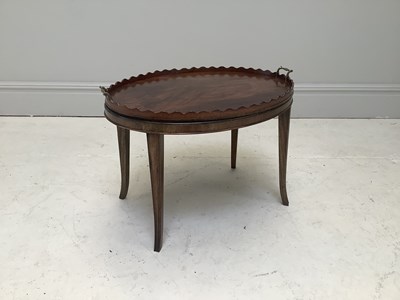 Lot 1207 - A 19th century mahogany butler's tray and...
