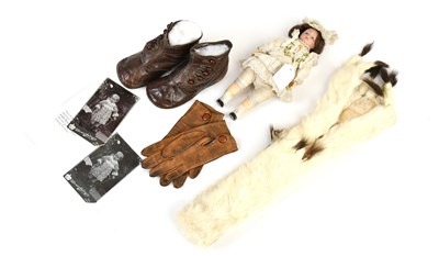 Lot 2086 - A bisque shoulder doll, with jointed...