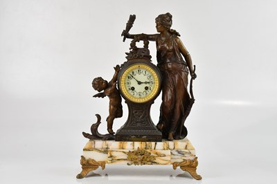 Lot 1309 - A late 19th century bronzed spelter eight day...