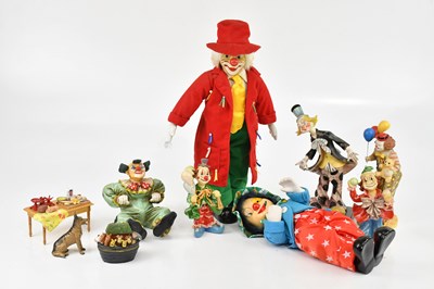 Lot 2088 - A collection of seven clown models, tallest 40cm.