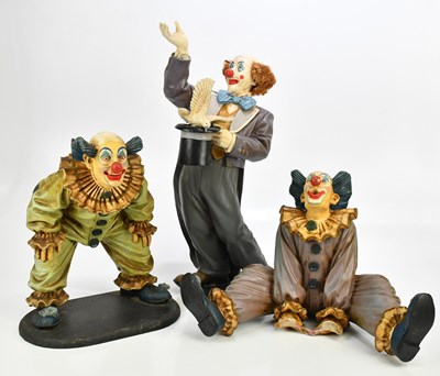 Lot 2110 - JUN ASILO; two composition models of clowns,...